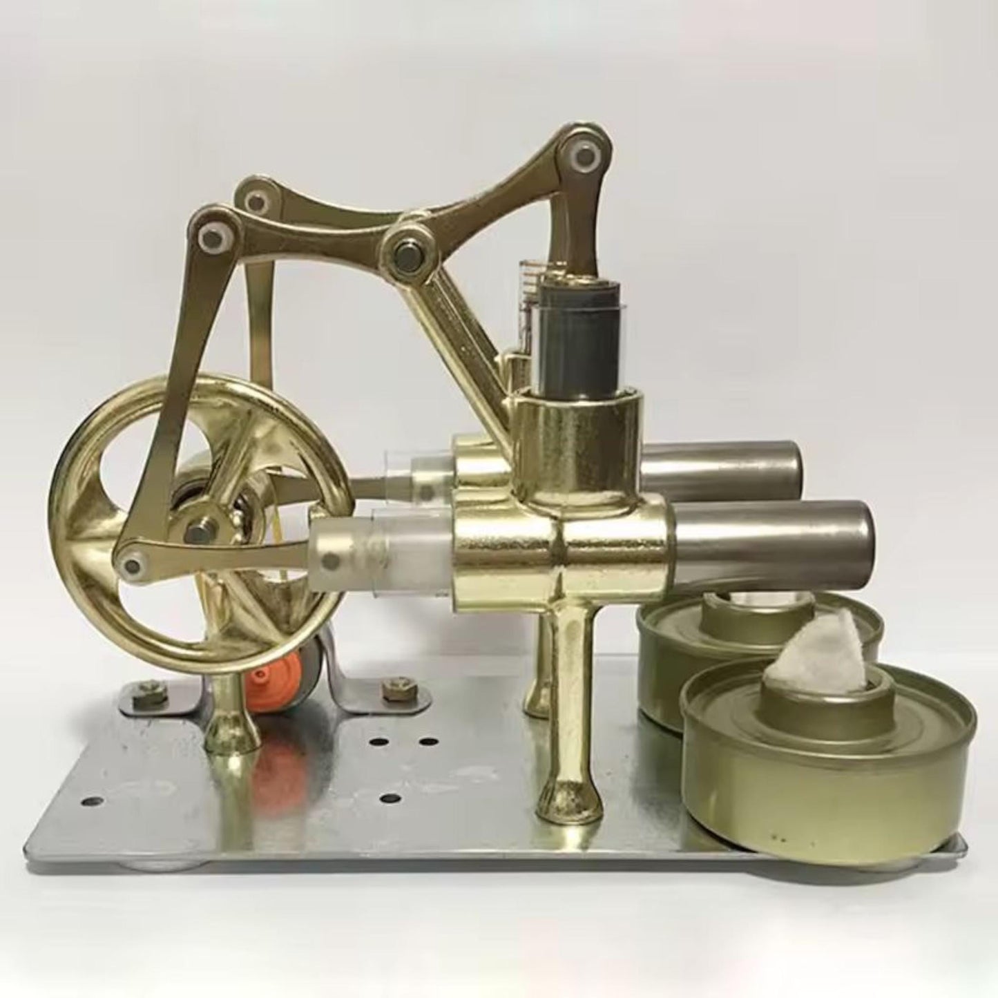 Double Cylinder Stirling Engine Model | Mini Steam Power Generator Toy, Educational Physics Kit, DIY Science Experiment Gift