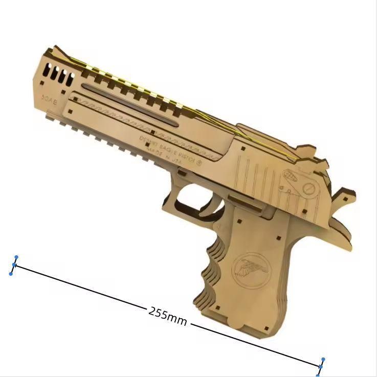 DIY Wooden Puzzle Rubber Band Launcher | Desert Eagle Style Model Kit for Teens & Adults | STEM Educational Gift Christmas Toy