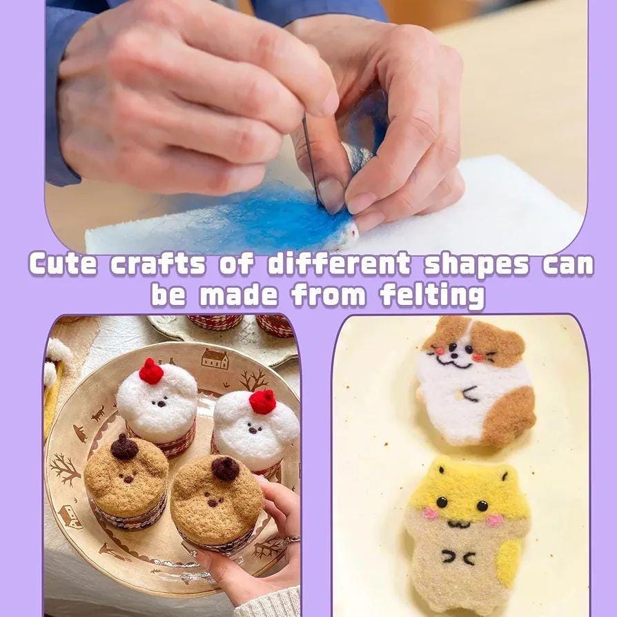 Needle Felting Kit Wool Roving Set – 114pcs Complete Felting Tools with Wool, Needles, Molds & Accessories for DIY Craft Beginners