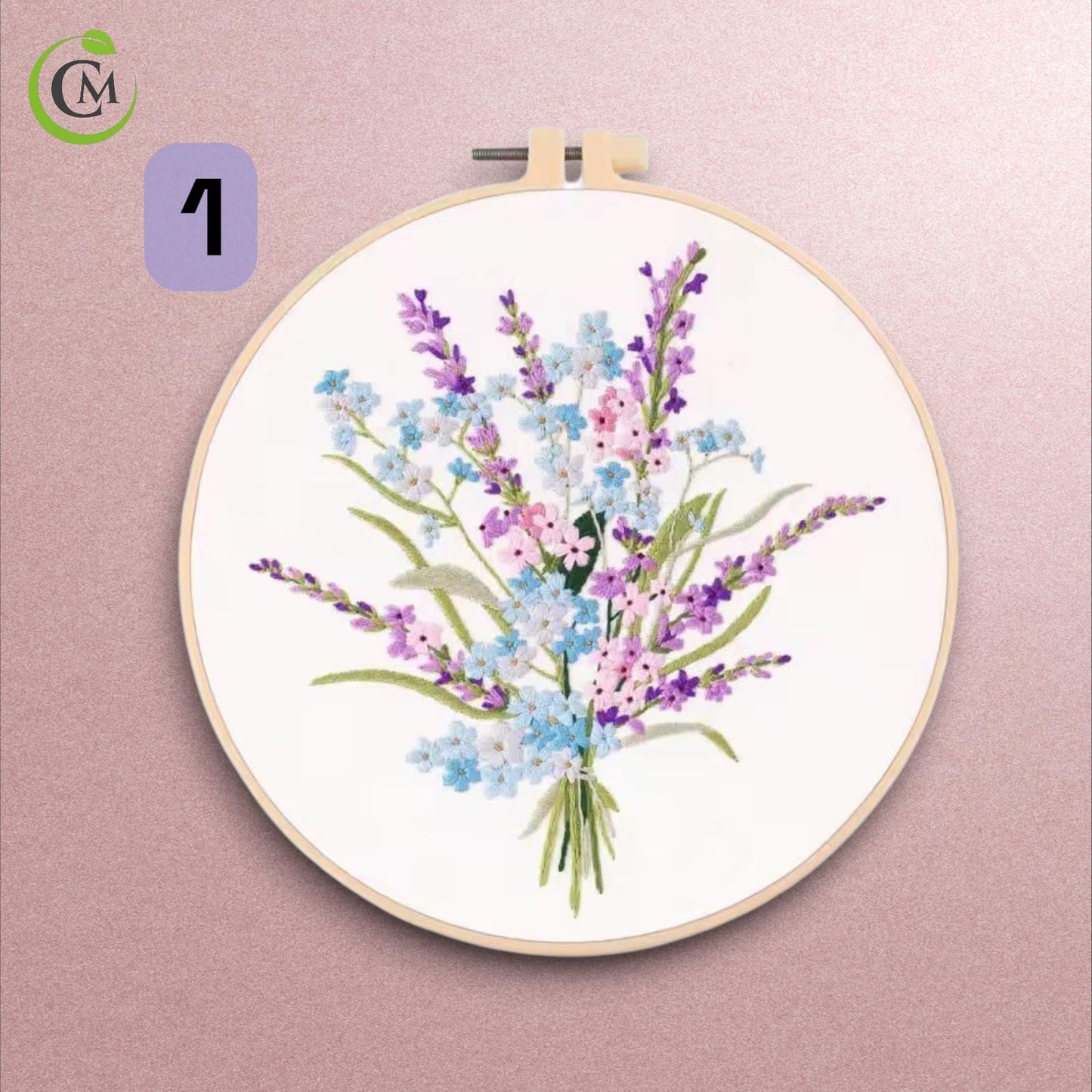 Embroidery Kit for Beginners - DIY Floral Cross Stitch Kit with Hoop, Printed Fabric and Threads - Hand Embroidery Starter Set