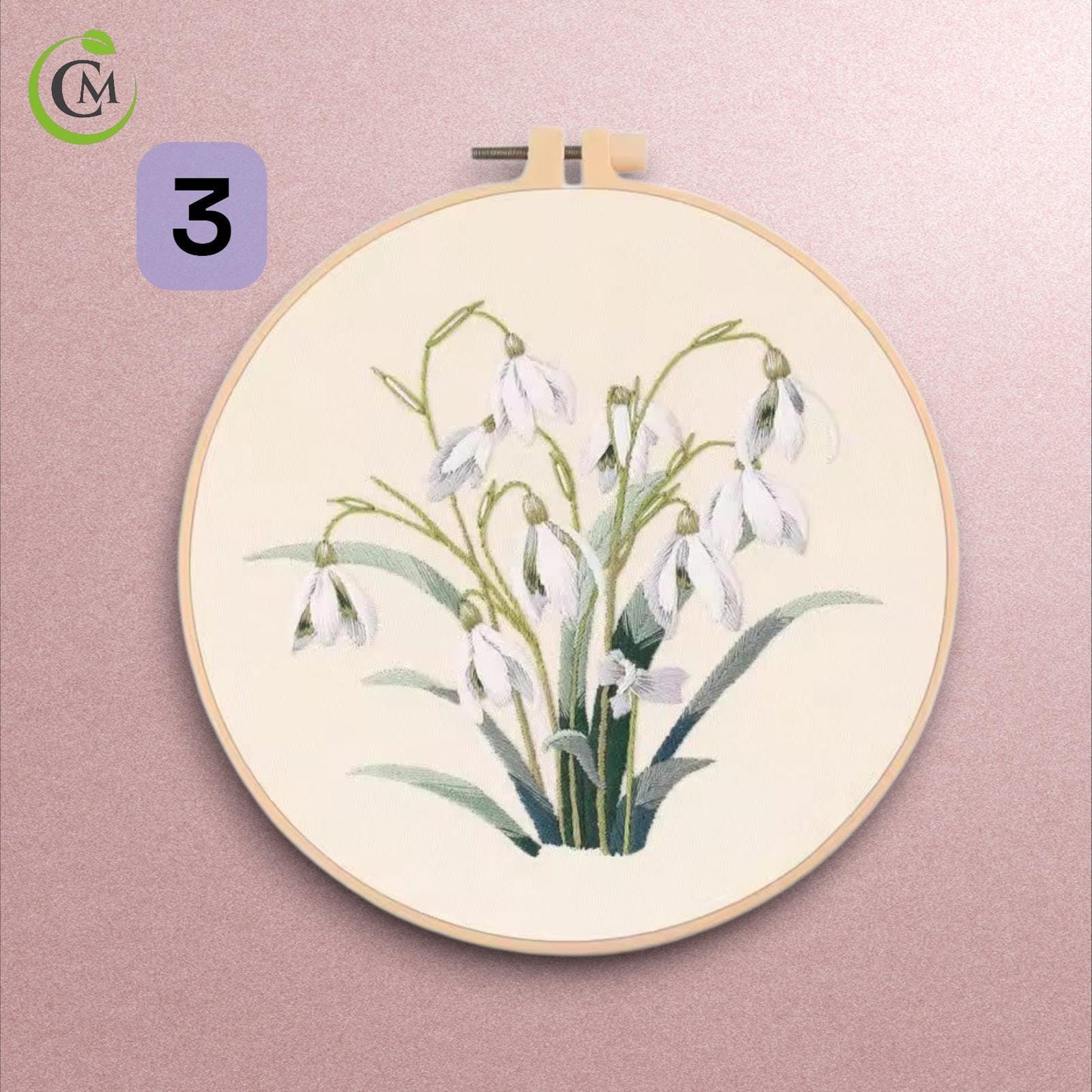 Embroidery Kit for Beginners - DIY Floral Cross Stitch Kit with Hoop, Printed Fabric and Threads - Hand Embroidery Starter Set
