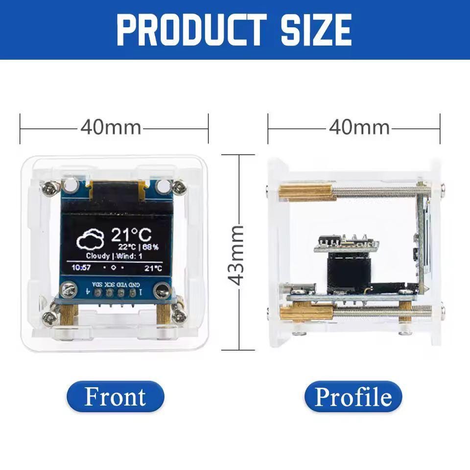 DIY Digital Weather Clock Kit | ESP8266 Mini WiFi Clock | Soldering Practice Kit | Fun STEM Educational Gift for Adults & Kids