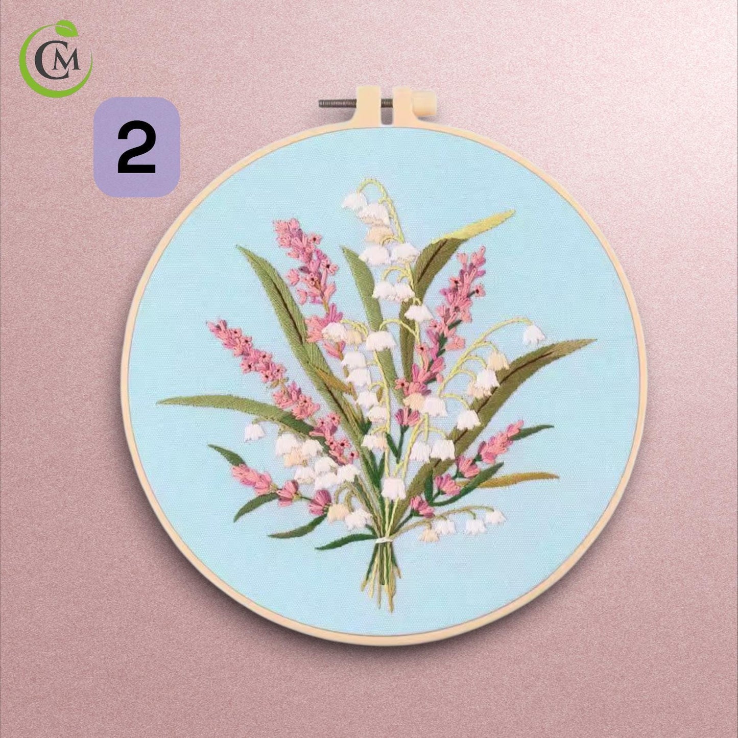 Embroidery Kit for Beginners - DIY Floral Cross Stitch Kit with Hoop, Printed Fabric and Threads - Hand Embroidery Starter Set