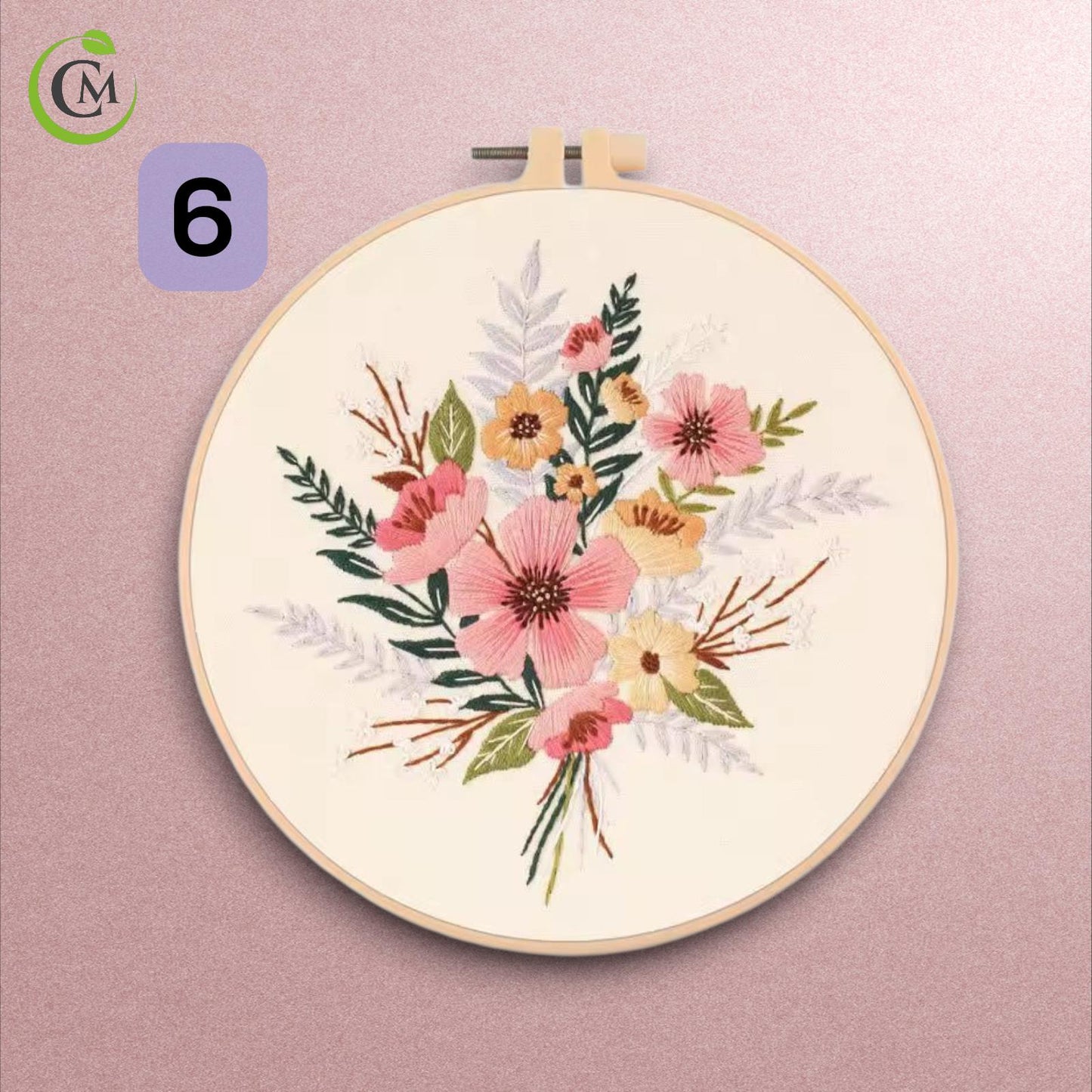 Embroidery Kit for Beginners - DIY Floral Cross Stitch Kit with Hoop, Printed Fabric and Threads - Hand Embroidery Starter Set