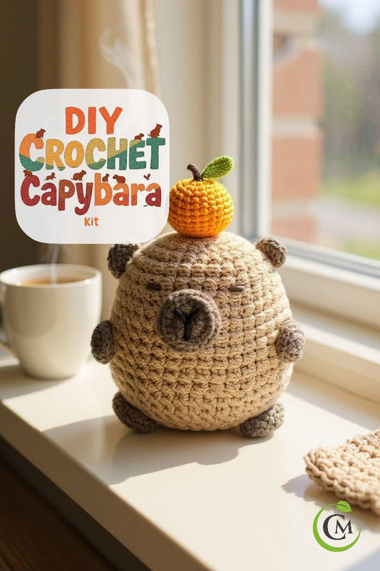 Capybara Crochet Kit - DIY Amigurumi Animal Crochet Kit for Beginners | Yarn, Hook, Stuffing & Video Tutorial | Cute Handmade Gift