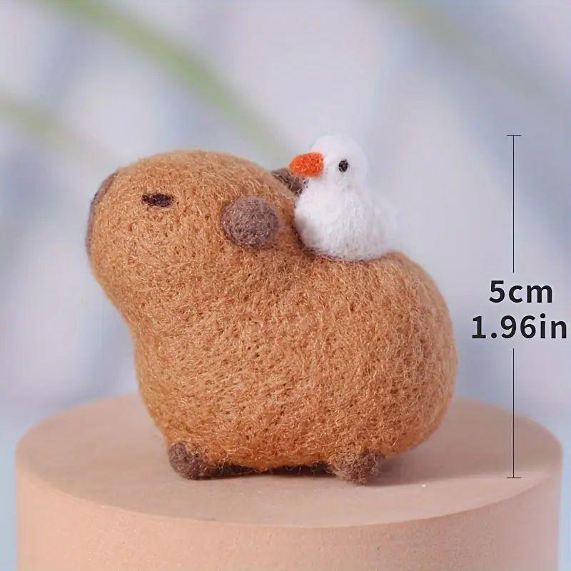 Capybara Needle Felting Kit - DIY Wool Felt Animal Craft Kit with Tools & Tutorial | Cute Handmade Gift | Beginner Needle Felt Kit