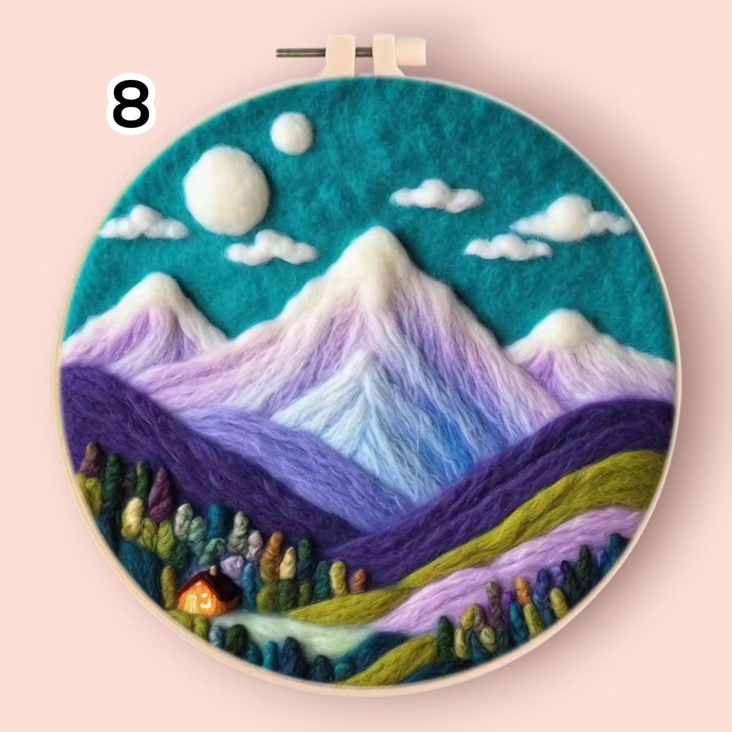 Wool Felting Painting Kit – DIY Needle Felting Craft Set- Nature Landscape waterfalls gift