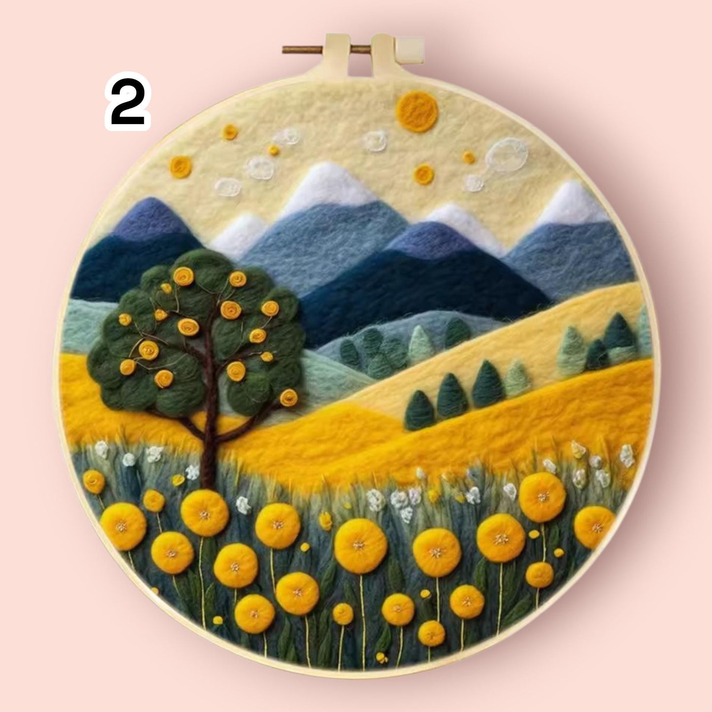 Wool Felting Painting Kit – DIY Needle Felting Craft Set- Nature Landscape waterfalls gift