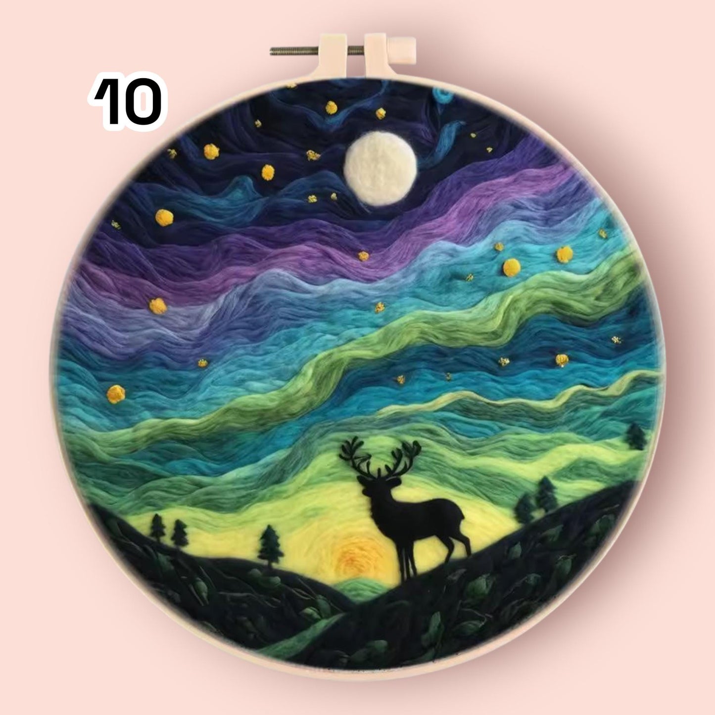 Wool Felting Painting Kit – DIY Needle Felting Craft Set- Nature Landscape waterfalls gift