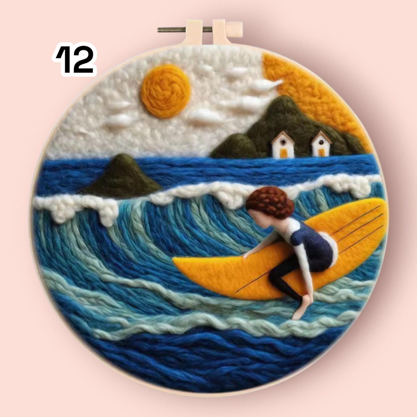 Wool Felting Painting Kit – DIY Needle Felting Craft Set- Nature Landscape waterfalls gift