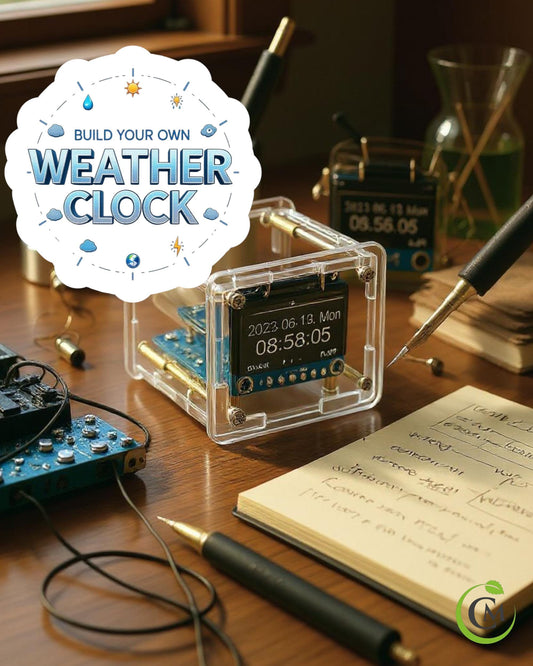 DIY Digital Weather Clock Kit | ESP8266 Mini WiFi Clock | Soldering Practice Kit | Fun STEM Educational Gift for Adults & Kids