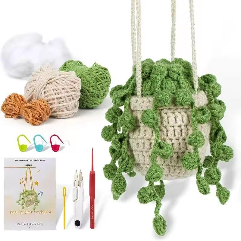 Potted Plant Crochet Kit for Beginners | DIY Plush Plants Starter Set | Easy Crochet Craft Gift | Cute Home Decor Kit