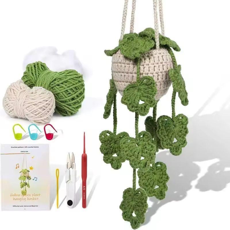Potted Plant Crochet Kit for Beginners | DIY Plush Plants Starter Set | Easy Crochet Craft Gift | Cute Home Decor Kit