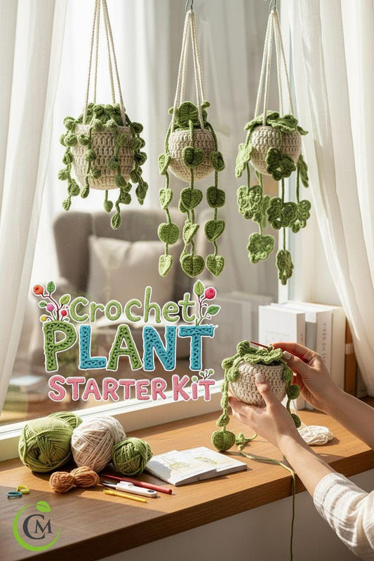 Potted Plant Crochet Kit for Beginners | DIY Plush Plants Starter Set | Easy Crochet Craft Gift | Cute Home Decor Kit
