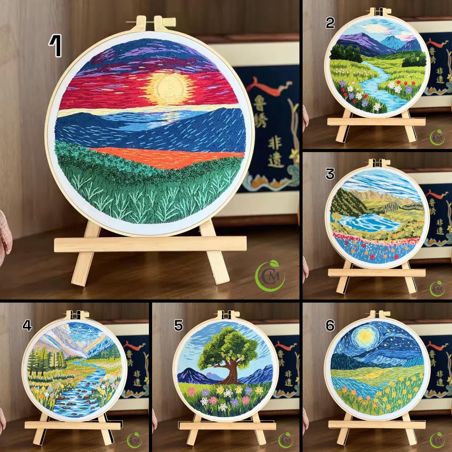 Landscape Embroidery Kit | DIY Needlework Craft Gift | Beginner Embroidery Set for Adults | Christmas Embroidery Kit Art Decor