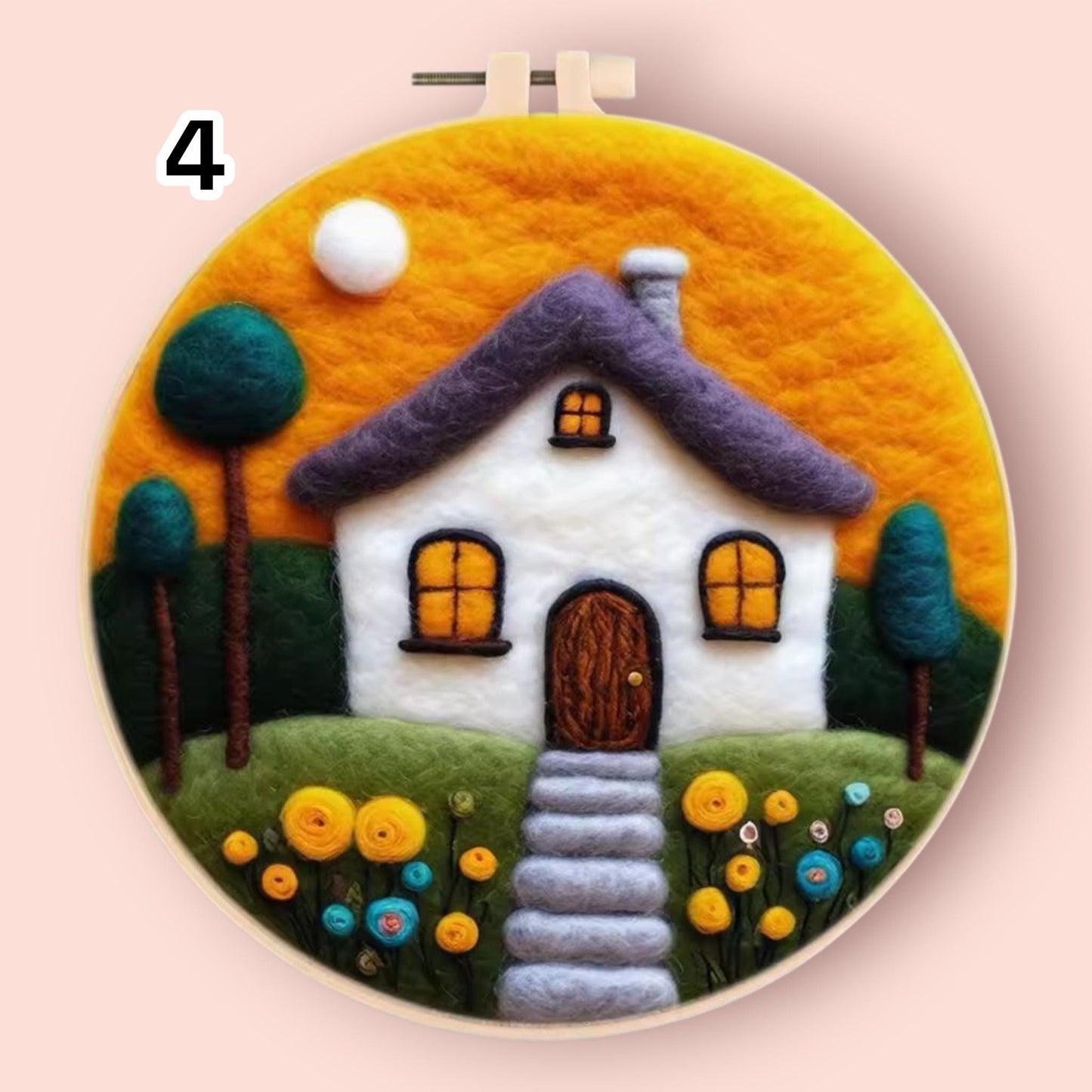 Wool Felting Painting Kit – DIY Needle Felting Craft Set- Nature Landscape waterfalls gift