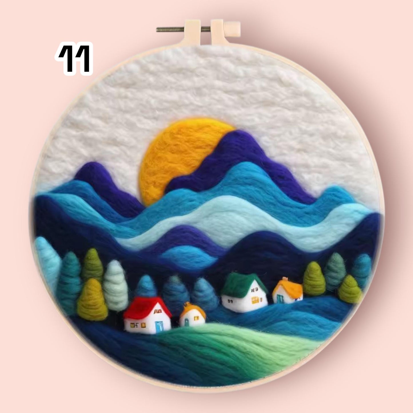 Wool Felting Painting Kit – DIY Needle Felting Craft Set- Nature Landscape waterfalls gift