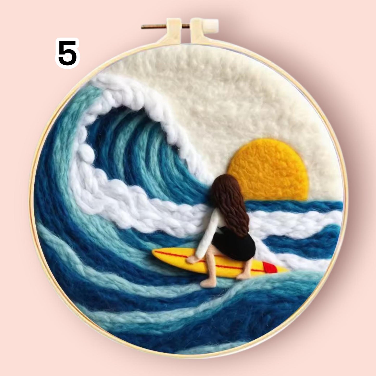 Wool Felting Painting Kit – DIY Needle Felting Craft Set- Nature Landscape waterfalls gift