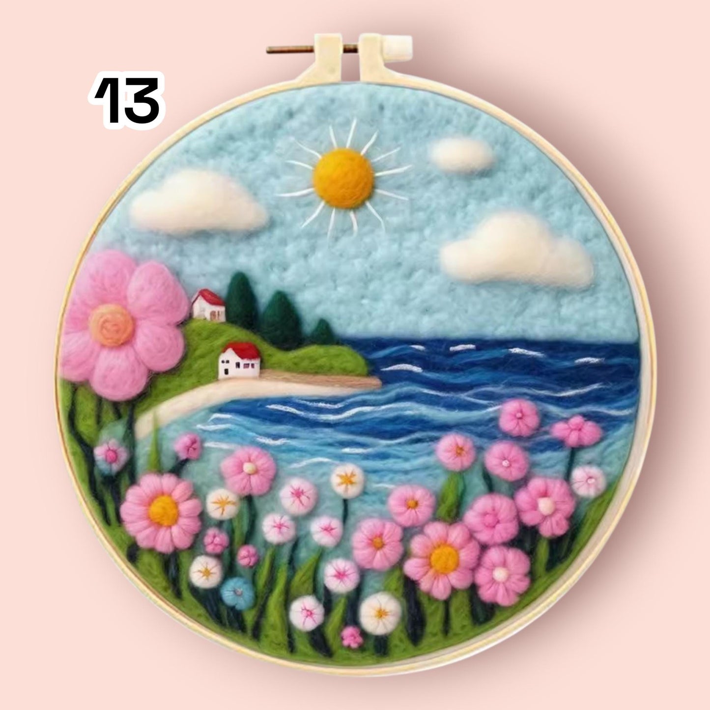 Wool Felting Painting Kit – DIY Needle Felting Craft Set- Nature Landscape waterfalls gift