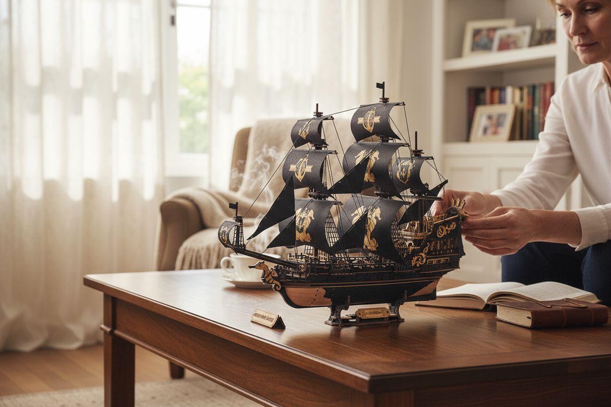 The Seahorse Barque 3D Wooden Puzzle | 603-Piece DIY Laser-Cut Model Ship | Wooden Warship Kit for Adults & Teens | Nautical Home Decor Gift