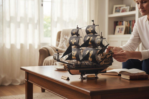 The Seahorse Barque 3D Wooden Puzzle | 603-Piece DIY Laser-Cut Model Ship | Wooden Warship Kit for Adults & Teens | Nautical Home Decor Gift