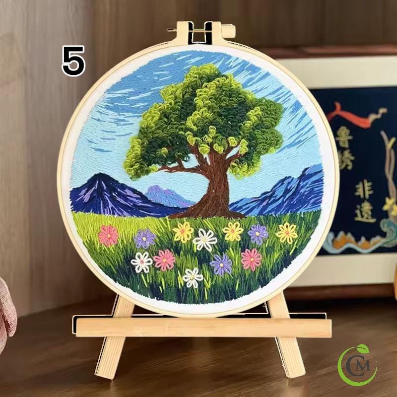 Landscape Embroidery Kit | DIY Needlework Craft Gift | Beginner Embroidery Set for Adults | Christmas Embroidery Kit Art Decor