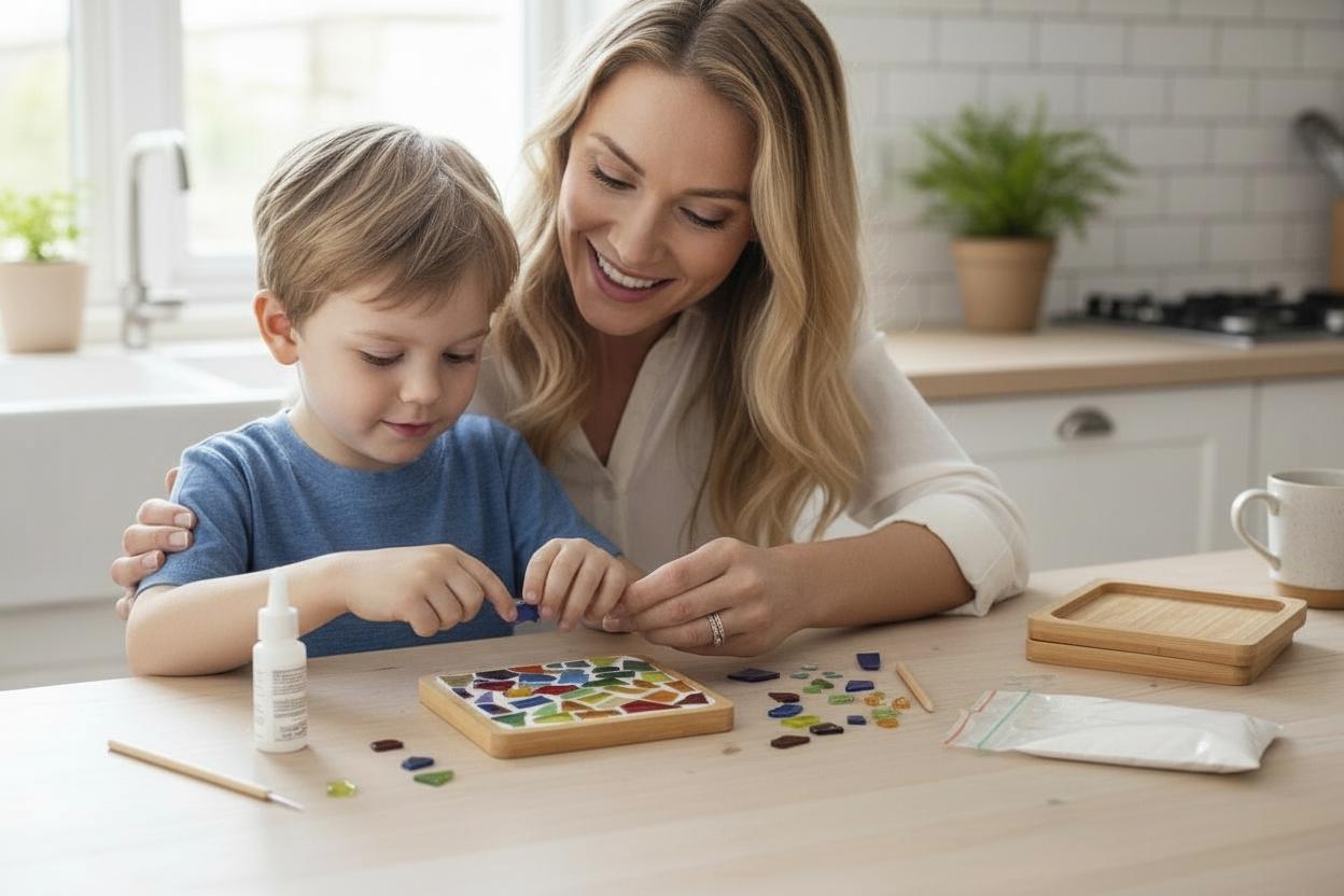 DIY Mosaic Coaster Kit for Adults & Kids | Make Your Own Art and Home Decor | Creative Hobby Gift, Tile Arts and Crafts 2026