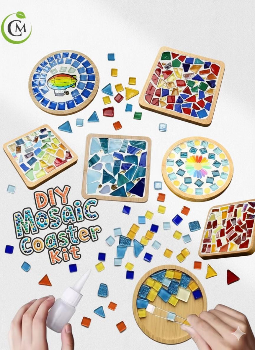 DIY Mosaic Coaster Kit for Adults & Kids | Make Your Own Art and Home Decor | Creative Hobby Gift, Tile Arts and Crafts 2026