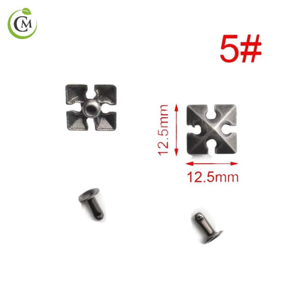 Decorative Metal Rivets for Leather & Craft - 5. Square Cross
