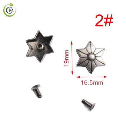 Decorative Metal Rivets for Leather & Craft - 2. Star Rivet