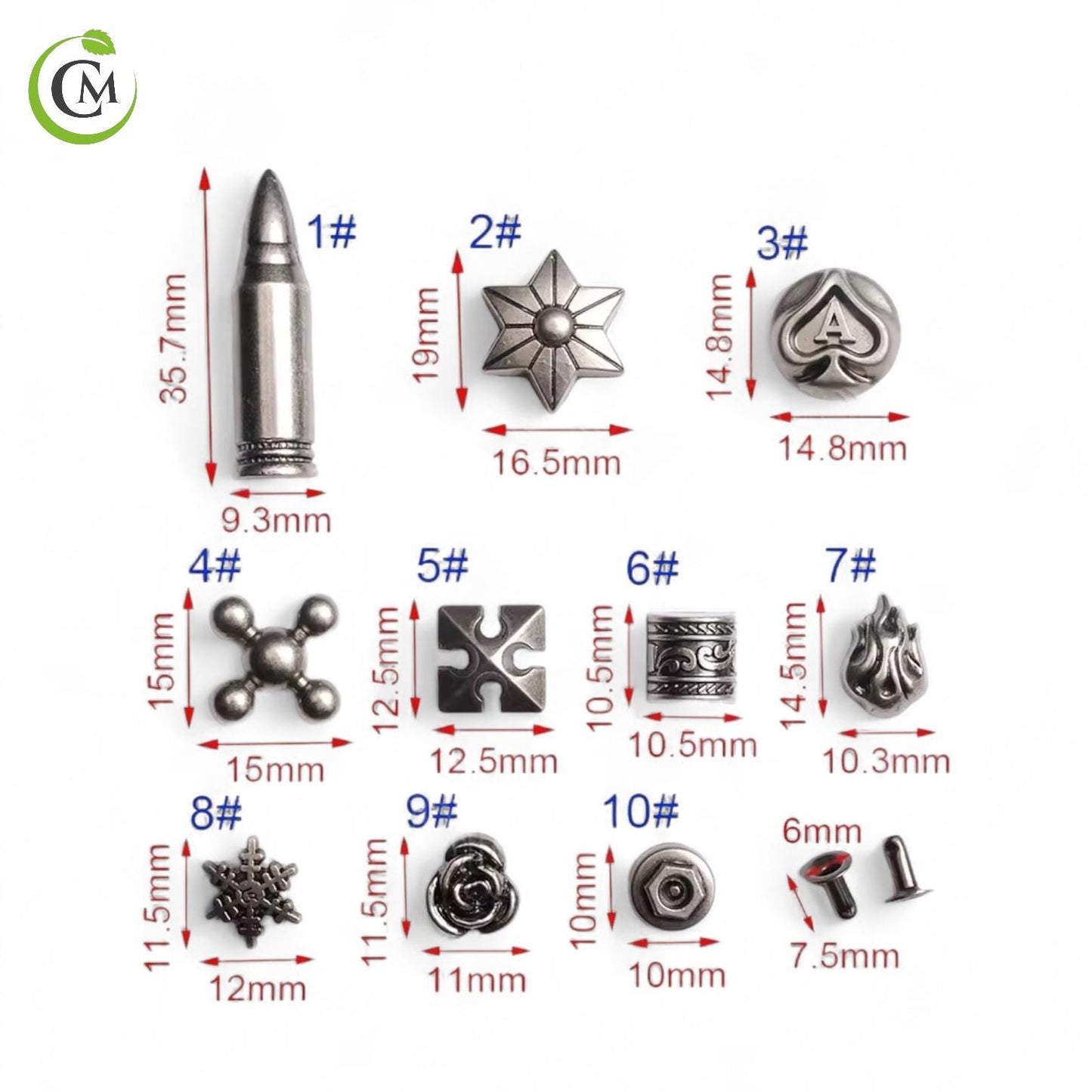 Decorative Metal Rivets for Leather & Craft Projects | Antique Silver Alloy Studs | DIY Craft Supplies