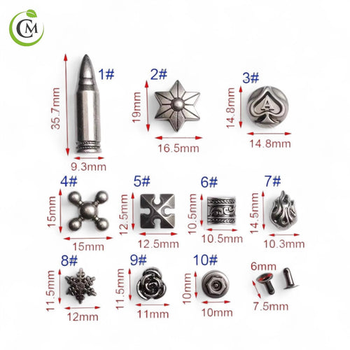 Decorative Metal Rivets for Leather & Craft Projects | Antique Silver Alloy Studs | DIY Craft Supplies