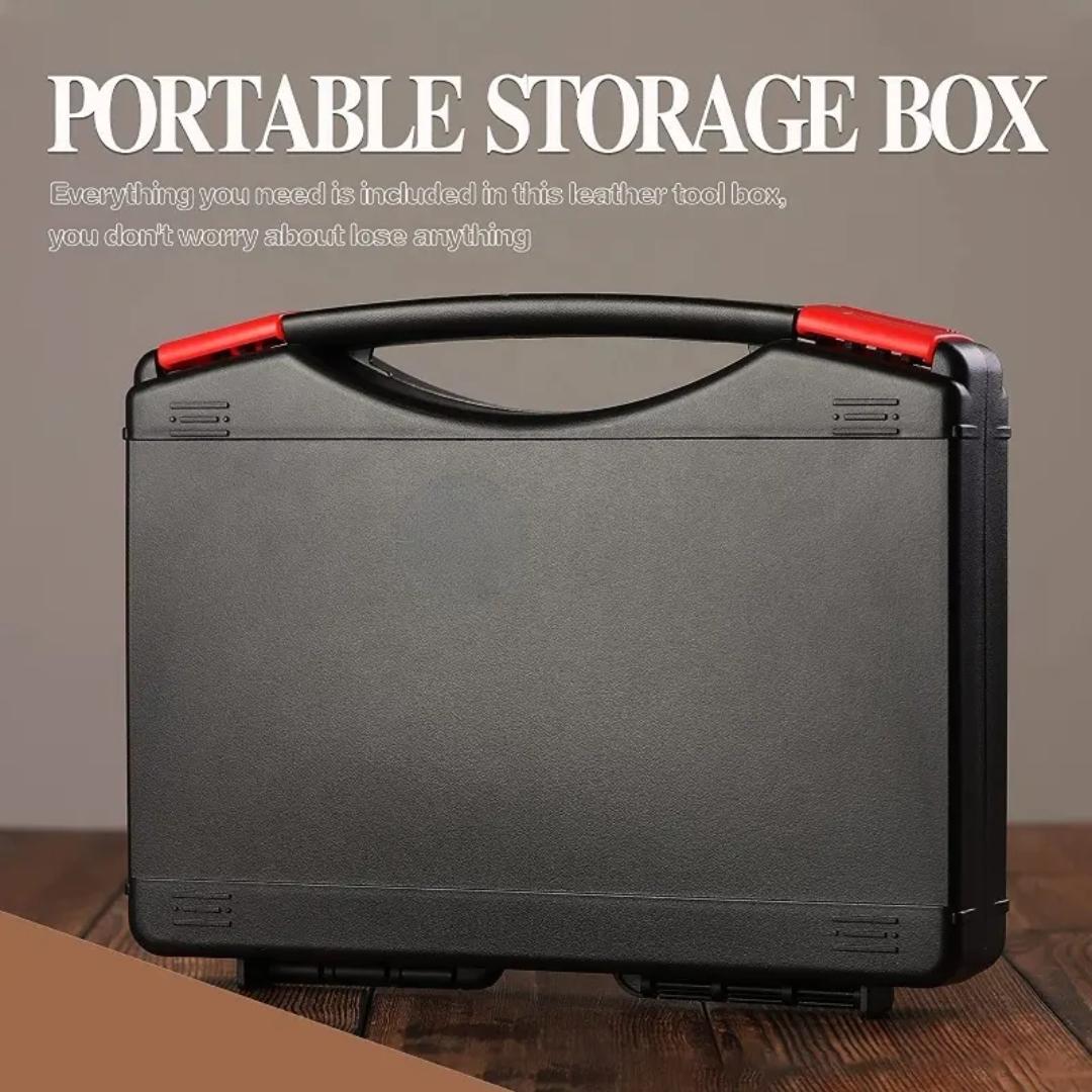Professional Leather Working Kit with 20 Stamping Tools and Storage Box