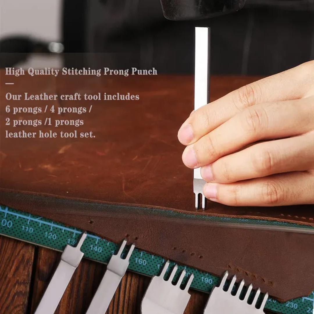 Professional Leather Working Kit with 20 Stamping Tools and Storage Box