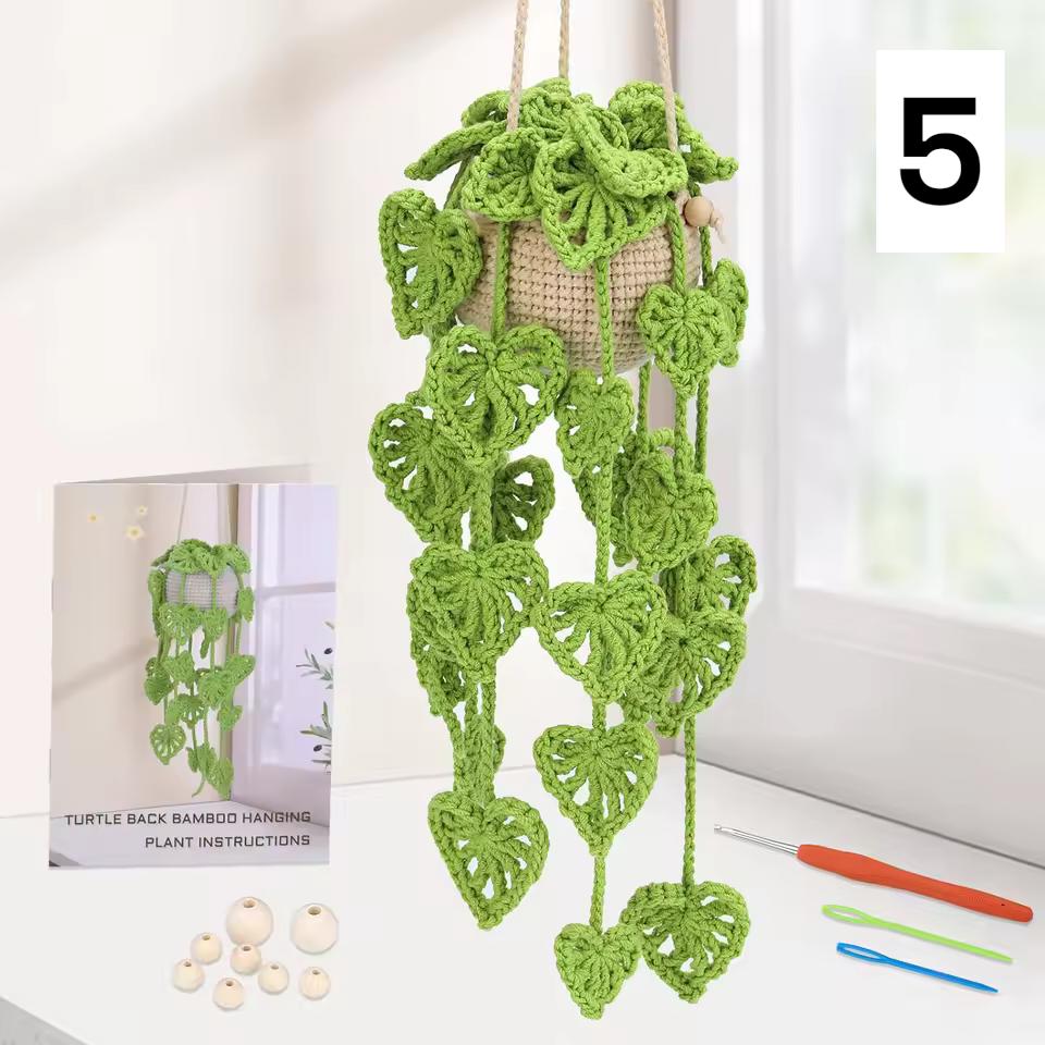 Crochet Hanging Plant Kit for Beginners | DIY Hanging Vine Plant Kit, Crochet Flower Plant, Handmade Home Decor Gift