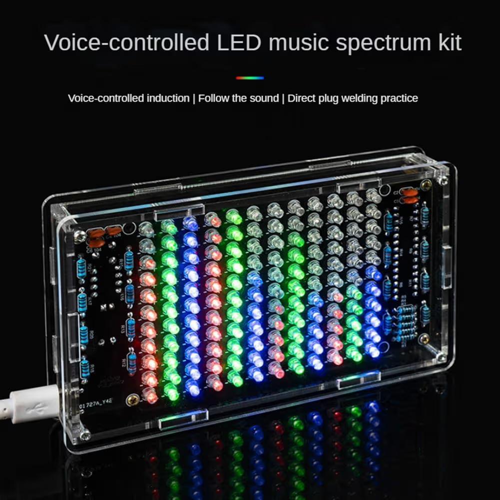 DIY Music Spectrum LED Kit | Sound Reactive Light Soldering Project, Electronic Kit for Beginners, STEM Tech Gift