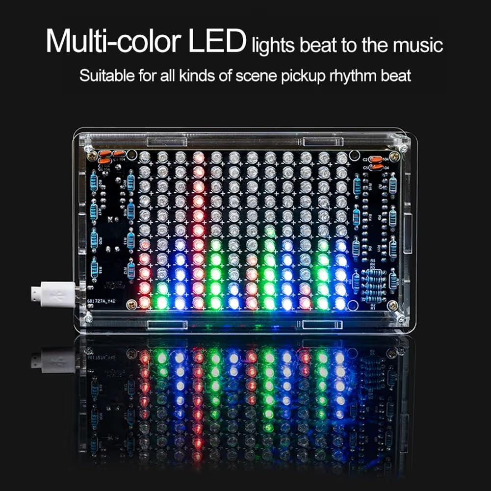 DIY Music Spectrum LED Kit | Sound Reactive Light Soldering Project, Electronic Kit for Beginners, STEM Tech Gift