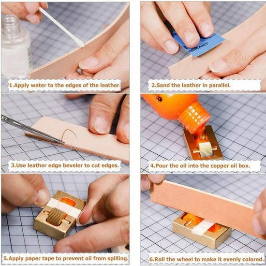 Leather Edge Oil Roller: Brass Applicator Tool for Leathercraft