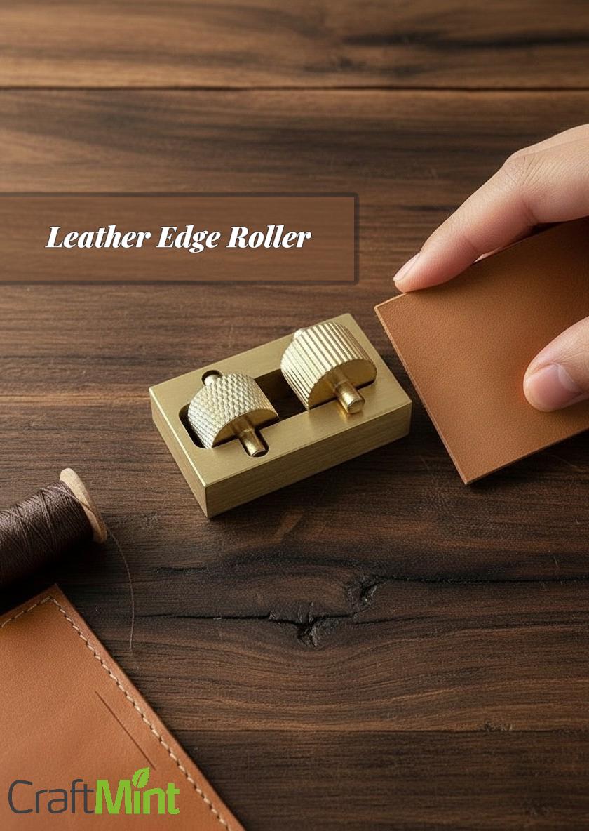 Leather Edge Oil Roller: Brass Applicator Tool for Leathercraft