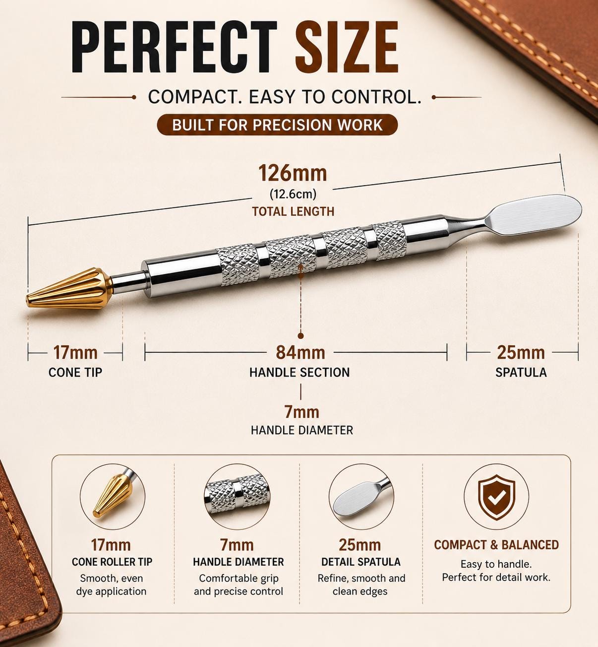 Leather Edge Dye Pen: Dual Head Roller Tool for Leathercraft Finishing