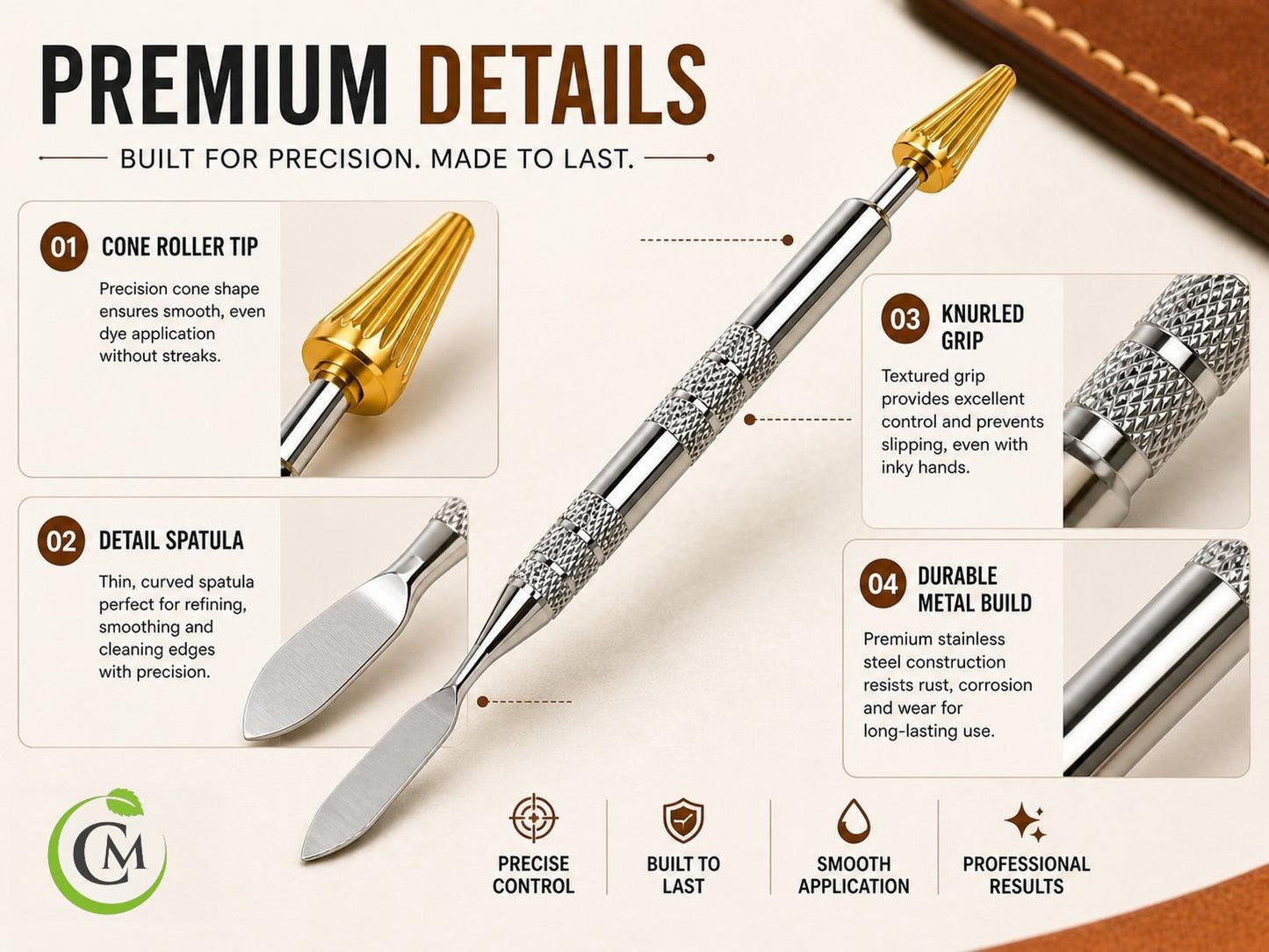 Leather Edge Dye Pen: Dual Head Roller Tool for Leathercraft Finishing