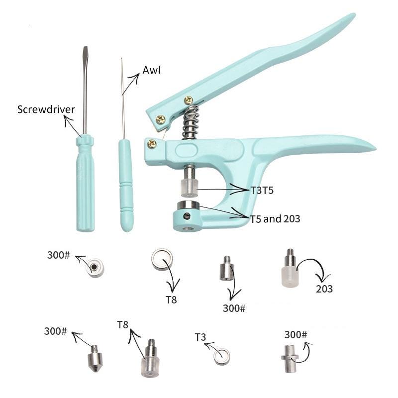 Snap Button Tool Kit — 270 Sets, 25+ Colours, Pliers Included