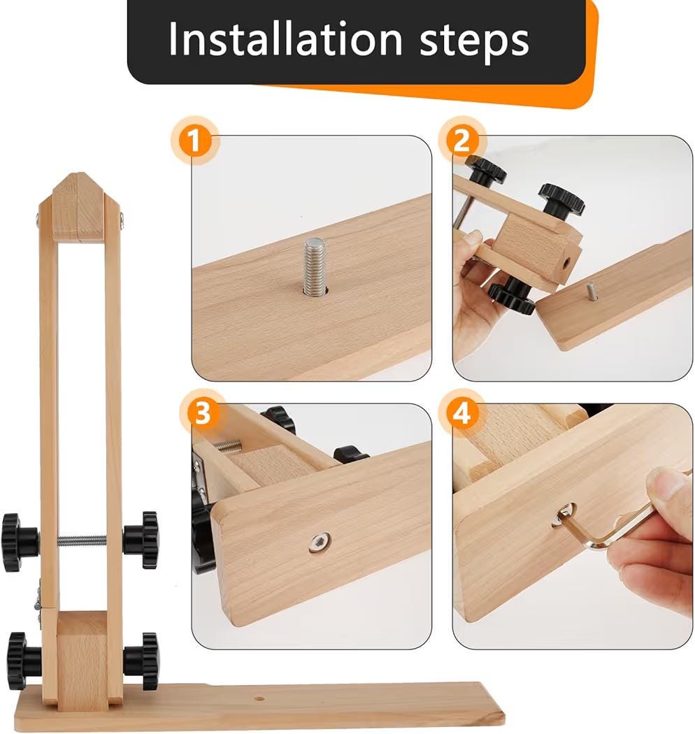 Leather Stitching Pony: Beech Wood Clamp, 180 Adjustable, Foldable