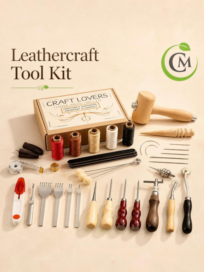 Leathercraft Starter Kit: 34 Tools, Wax Thread, Beginner Leather Set