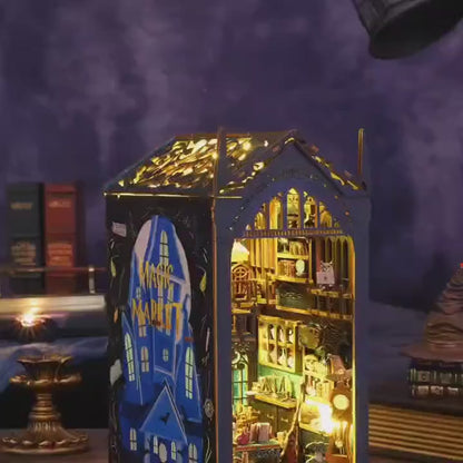Video for 3D DIY Book Nook Kit - LED Wooden Miniature Puzzle Bookshelf Insert