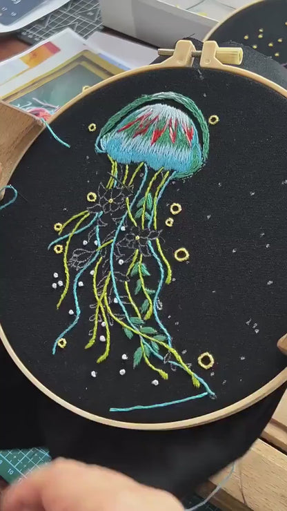 Video for Embroidery Kit Jellyfish Patterns for Beginners