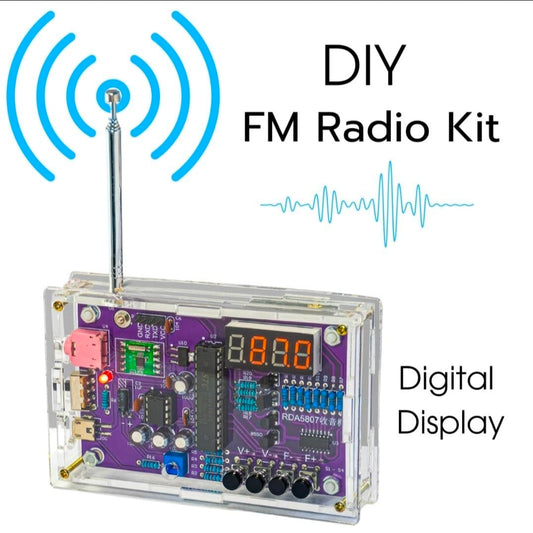 Diy fm radio kit 87-108mhz | adjustable frequency | digital display soldering project for practice | rda5807s